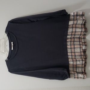 Loft Comfortable 3/4 Sleeve Top with Ruffle Hem
